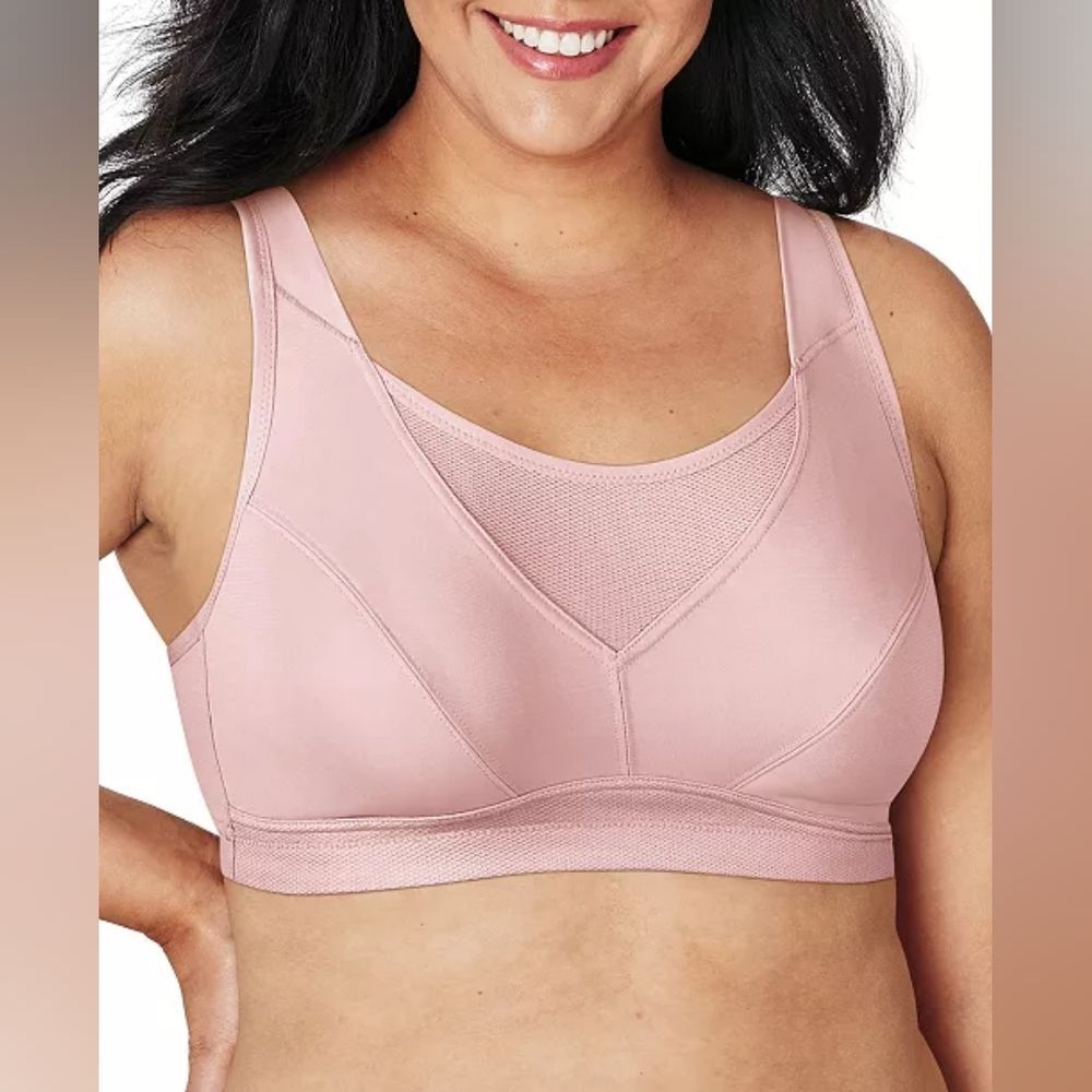 PLAYTEX Secrets Bounce Control Anchorstrap US4221 Wicking Wireless Bra Pink NWT
